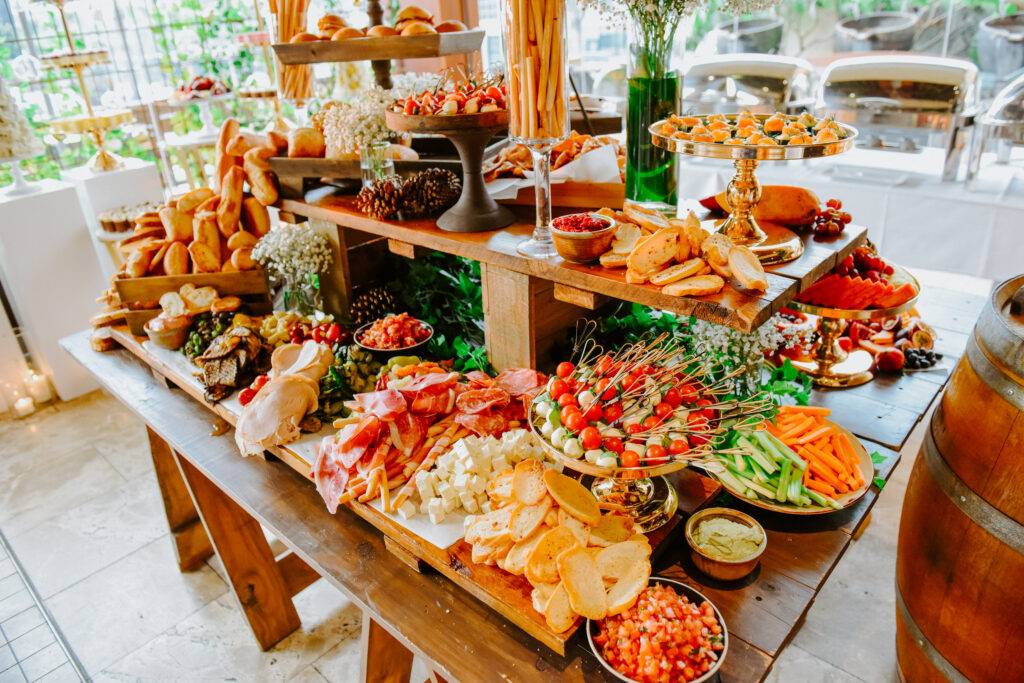 Grazing table set up at private function