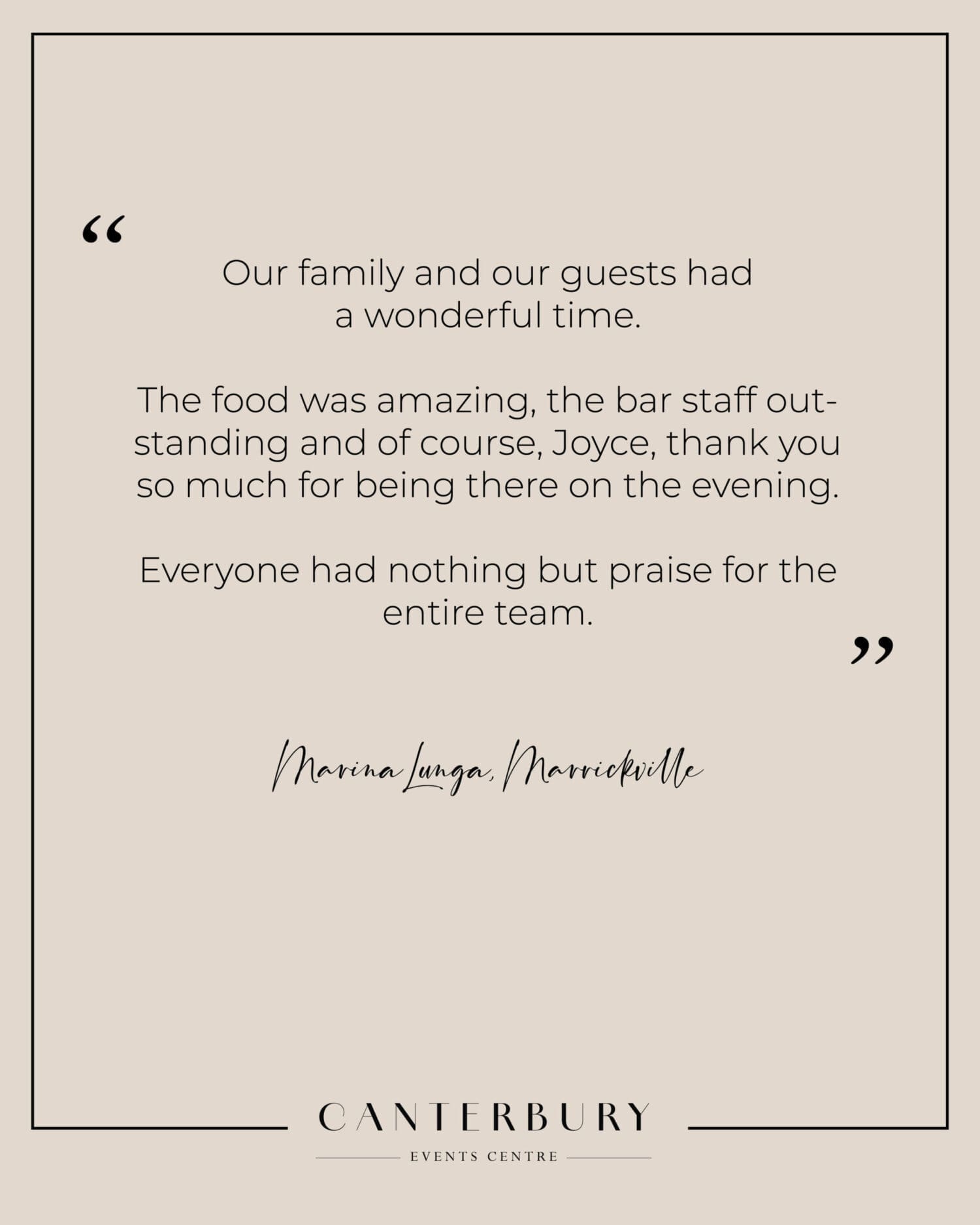 Customer Feedback Marina Lunga